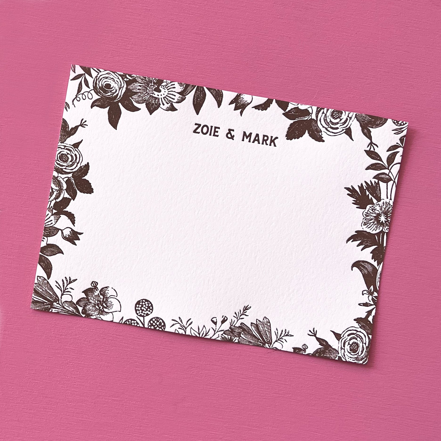 ENDLESS FLOWERS LETTERPRESS STATIONERY