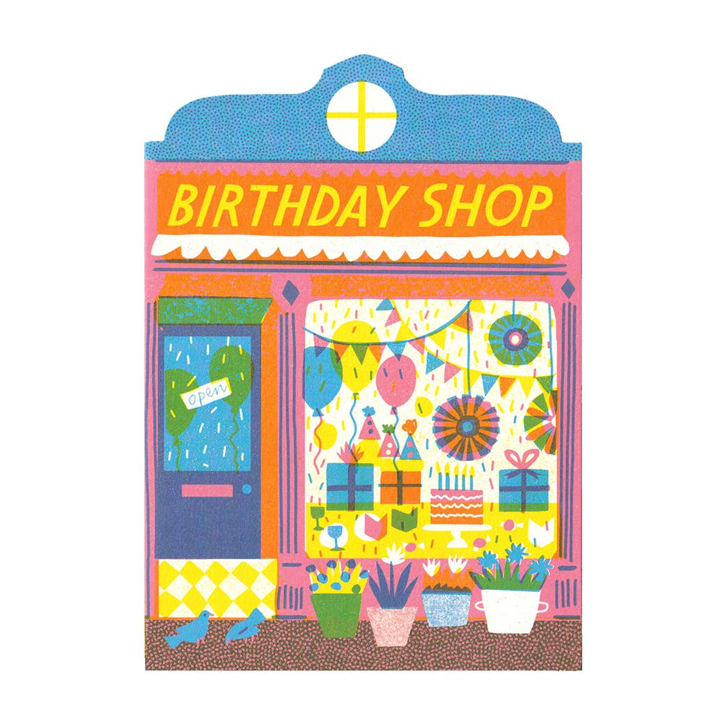 BIRTHDAY SHOP DIE CUT CARD