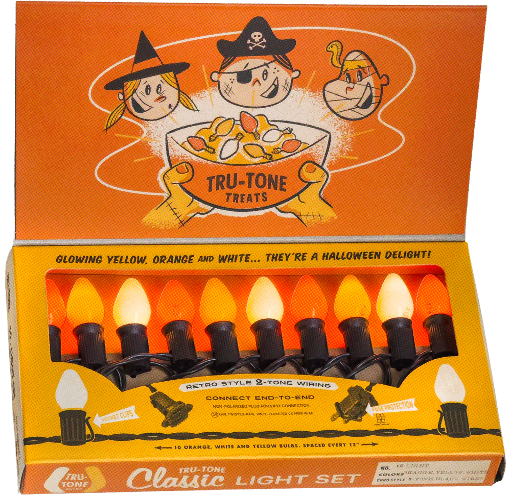 Candy Corn Vintage Style Halloween C7 LED 10-Light Sets