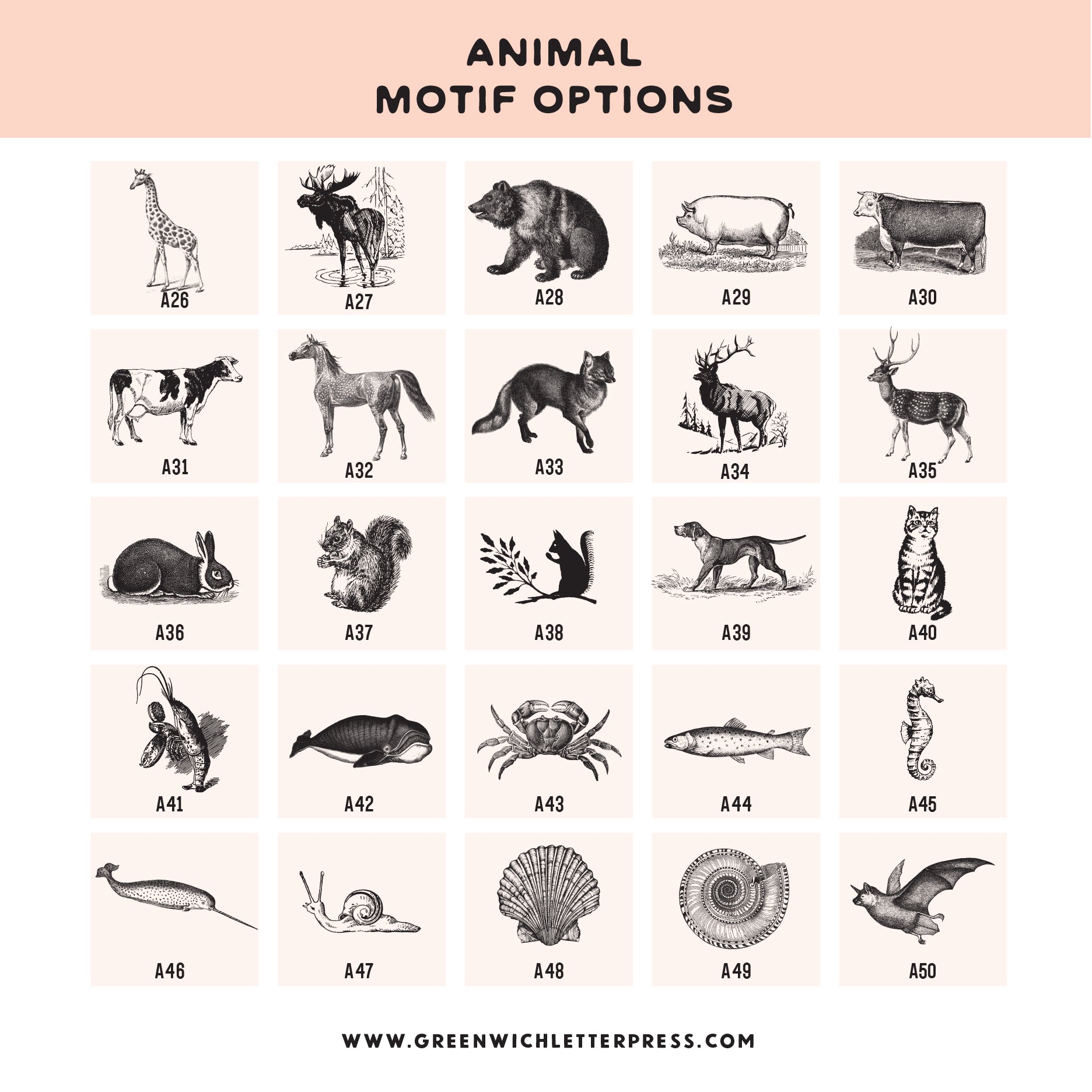CHOOSE YOUR OWN MOTIF: ANIMALS