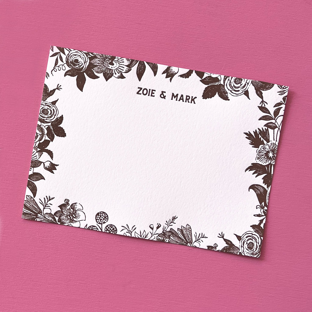 ENDLESS FLOWERS LETTERPRESS STATIONERY