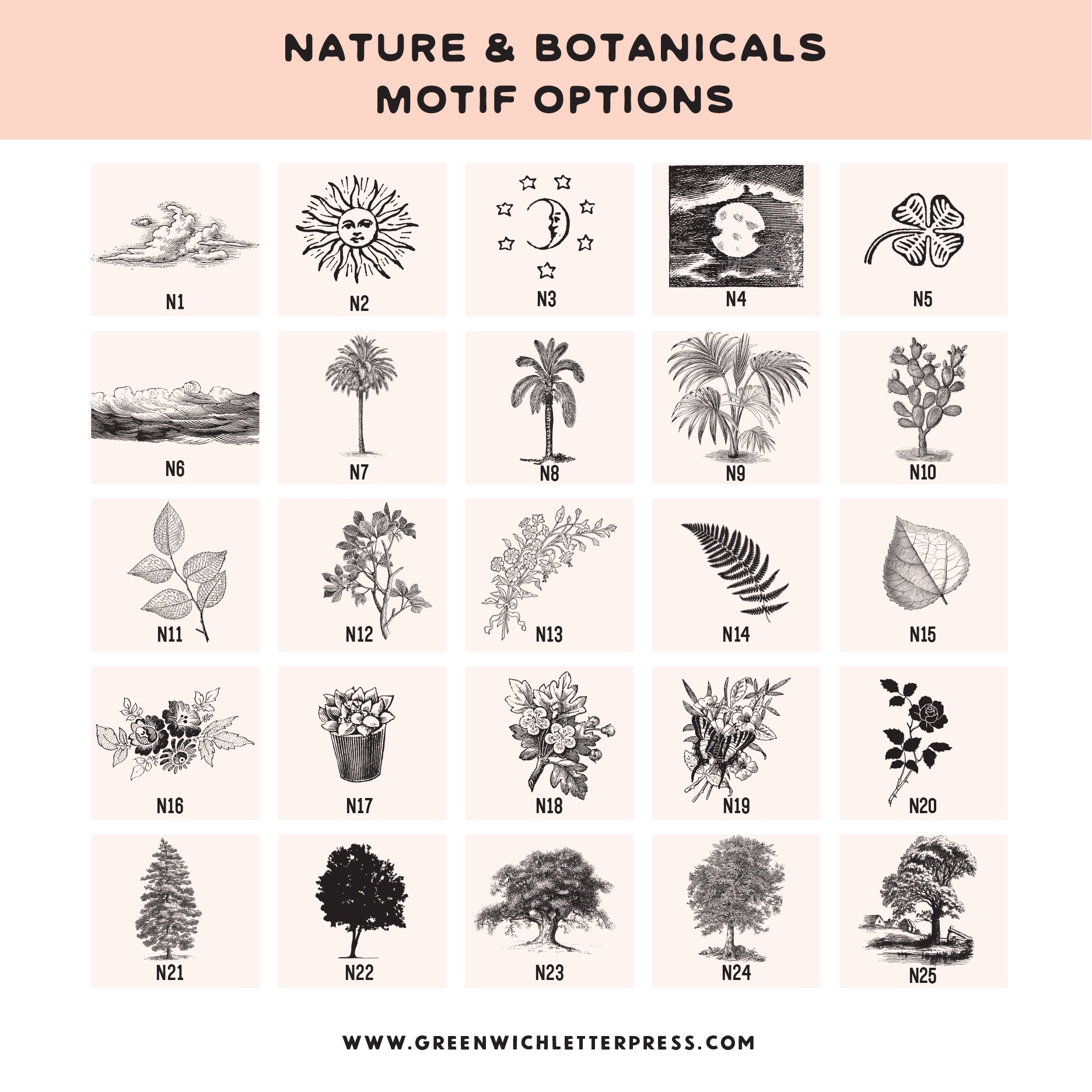 CHOOSE YOUR OWN MOTIF: BOTANICALS