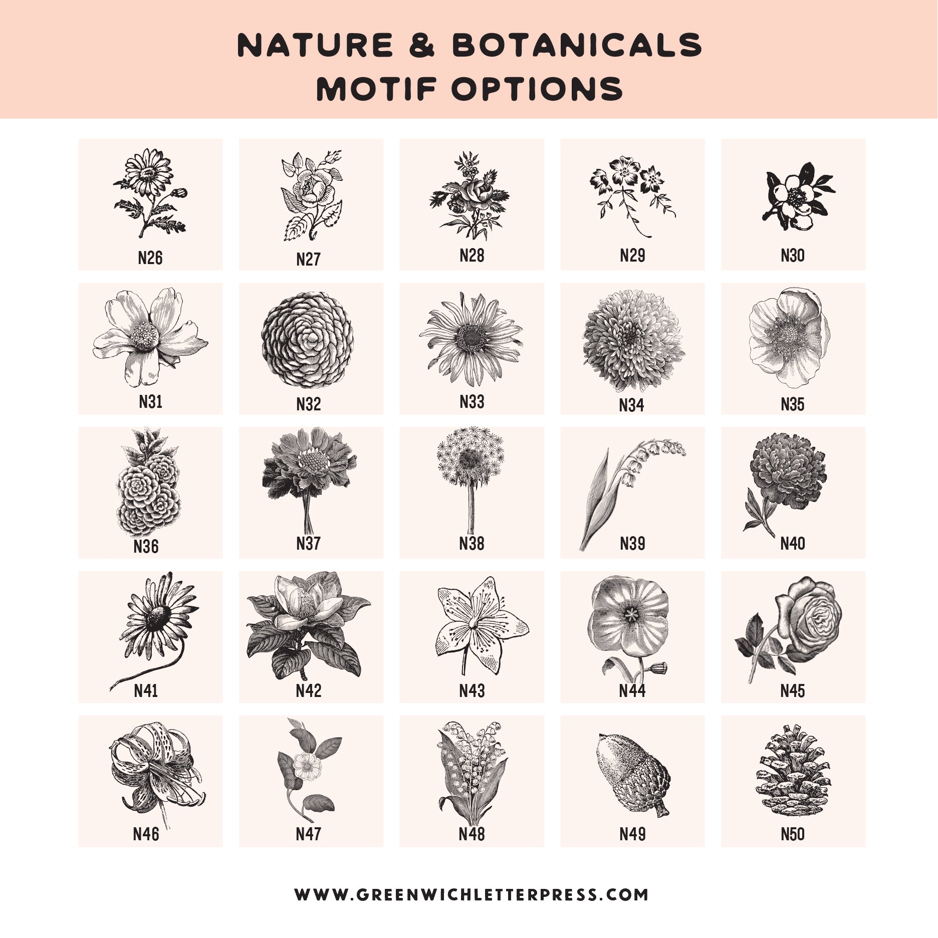 CHOOSE YOUR OWN MOTIF: BOTANICALS