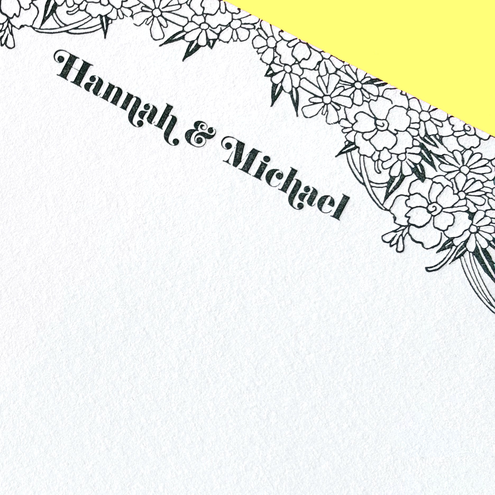 RETRO FLOWERS LETTERPRESS STATIONERY