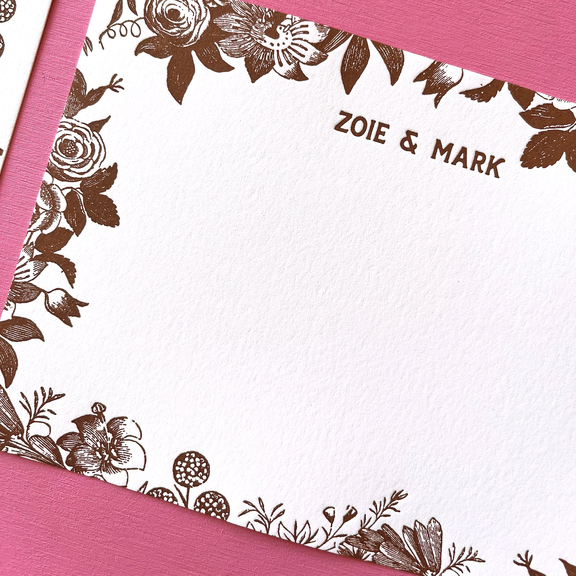 ENDLESS FLOWERS LETTERPRESS STATIONERY