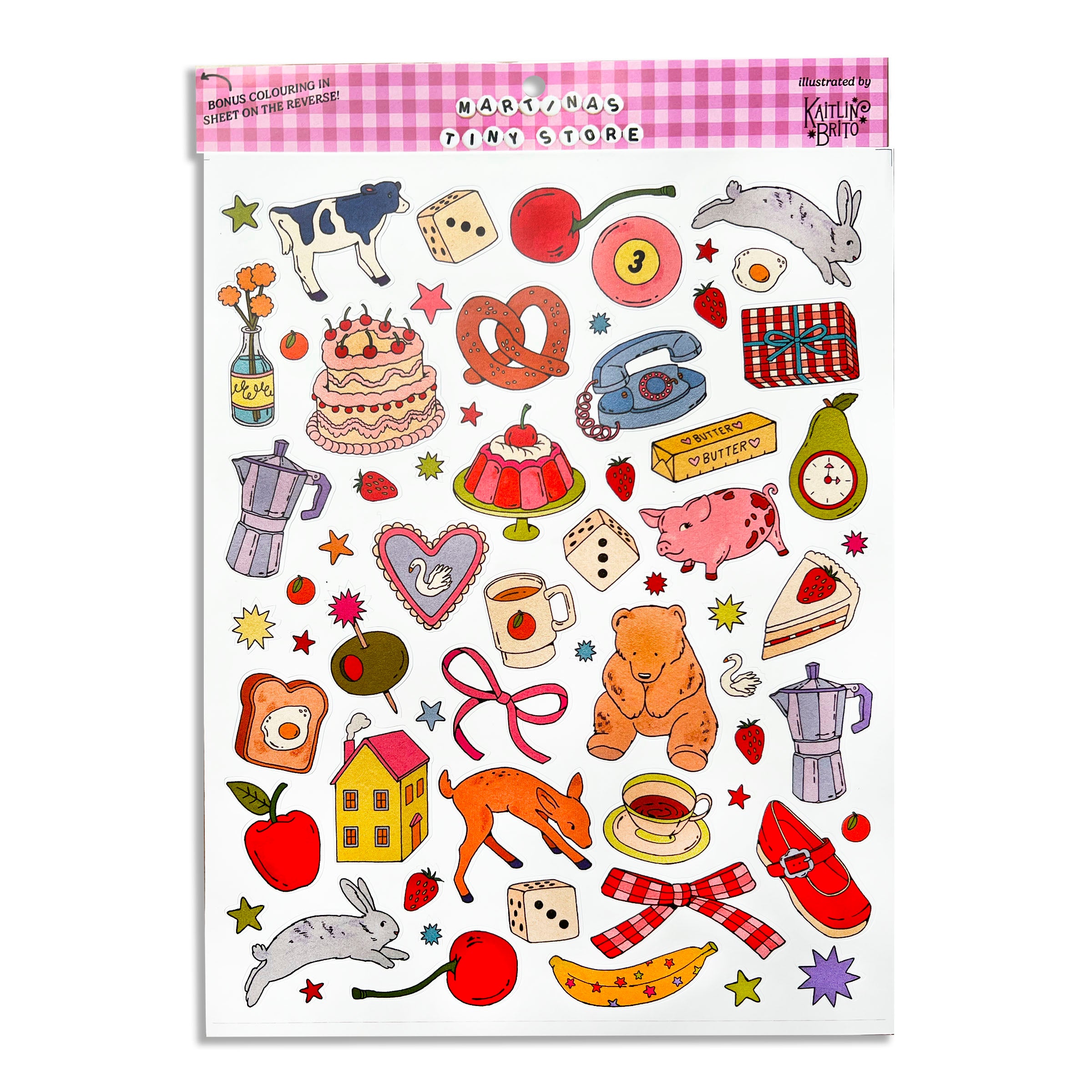 MARTINA'S TINY STORE ILLUSTRATED LARGE SCRAPBOOKING STICKER