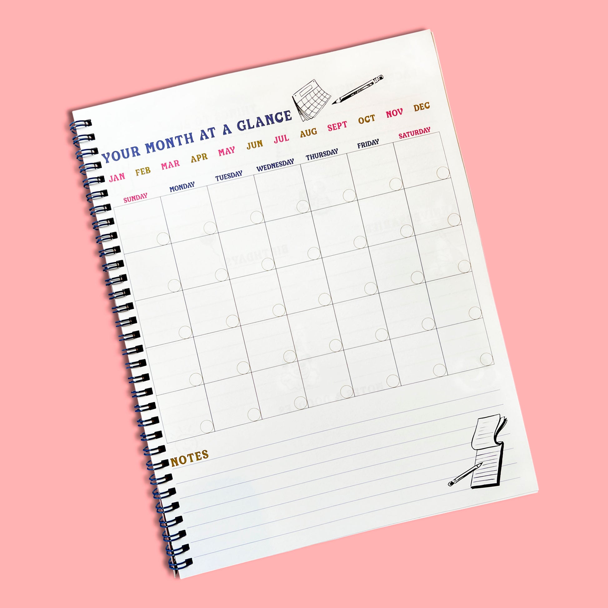 CATS UNDATED MONTHLY PLANNER