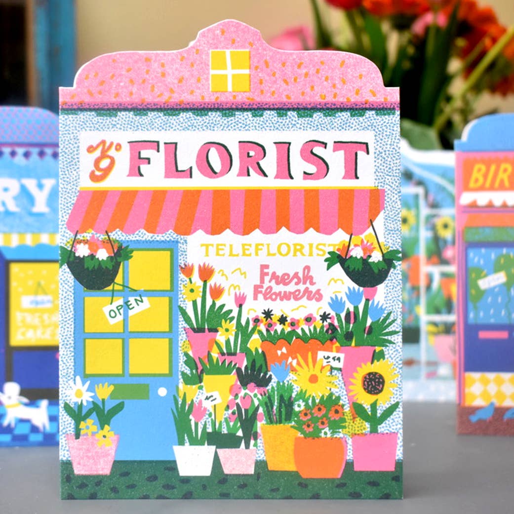 FLORIST SHOP DIE CUT CARD