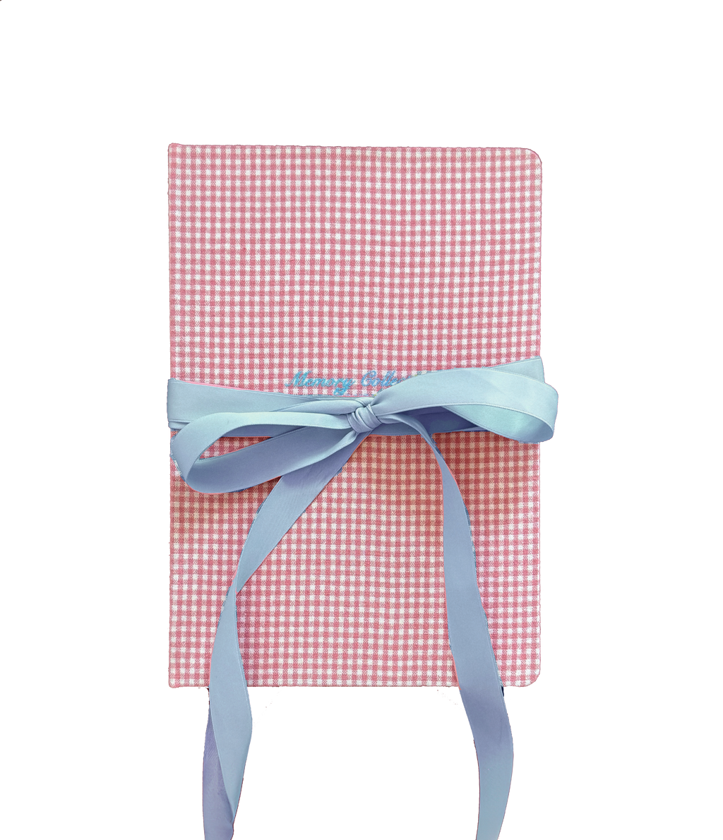Pink Gingham & Blue Ribbon-Martina Calvi Memory Collecting Journal