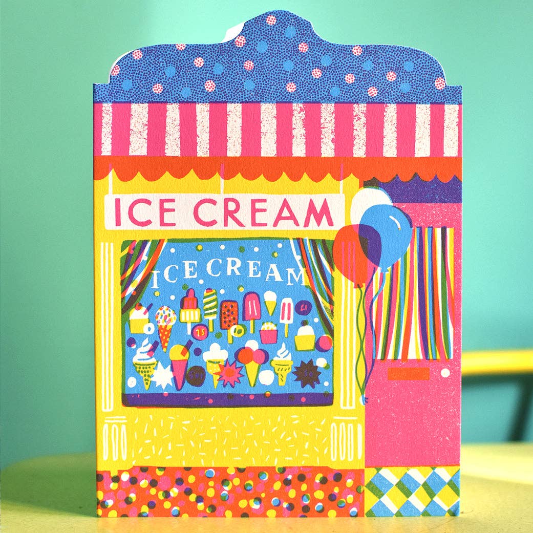 ICE CREAM SHOP DIE CUT CARD