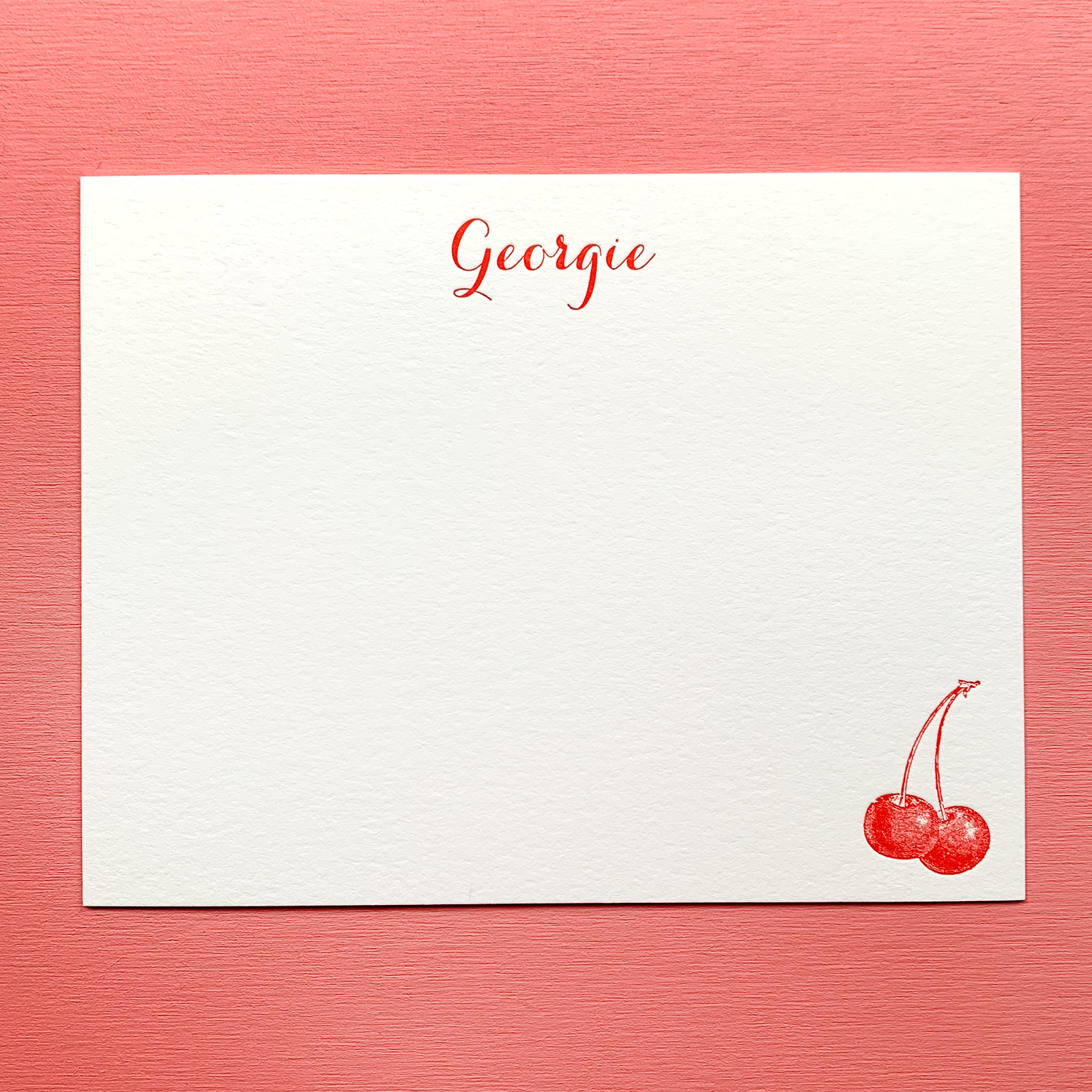 Cherry Letterpress Card Custom