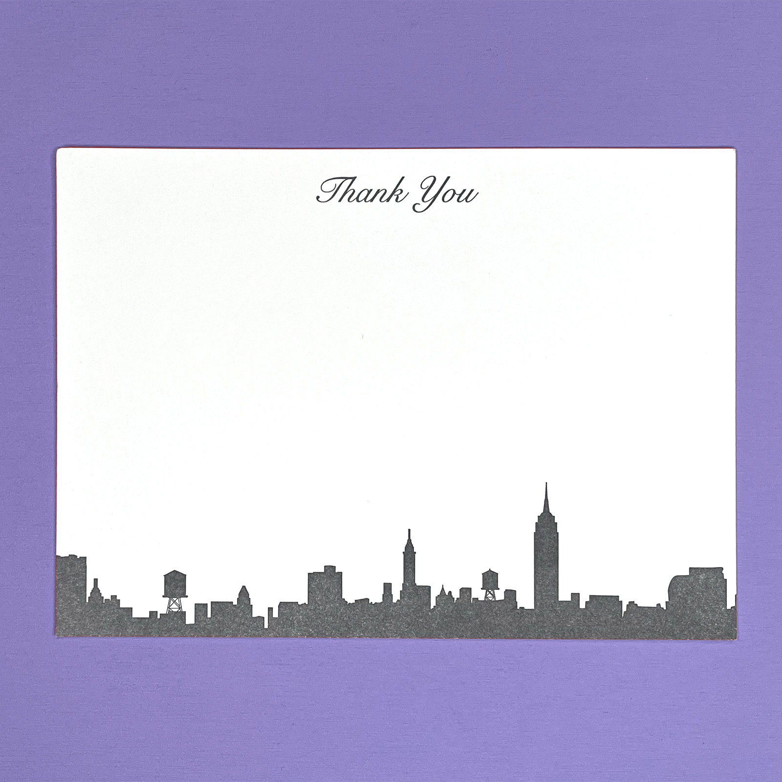 New York City Skyline Letterpress Card
