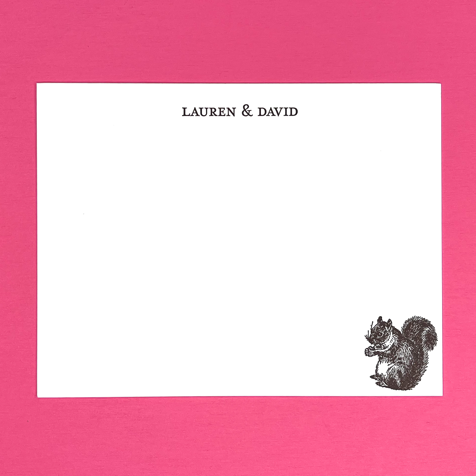 Squirrel letterpress note card