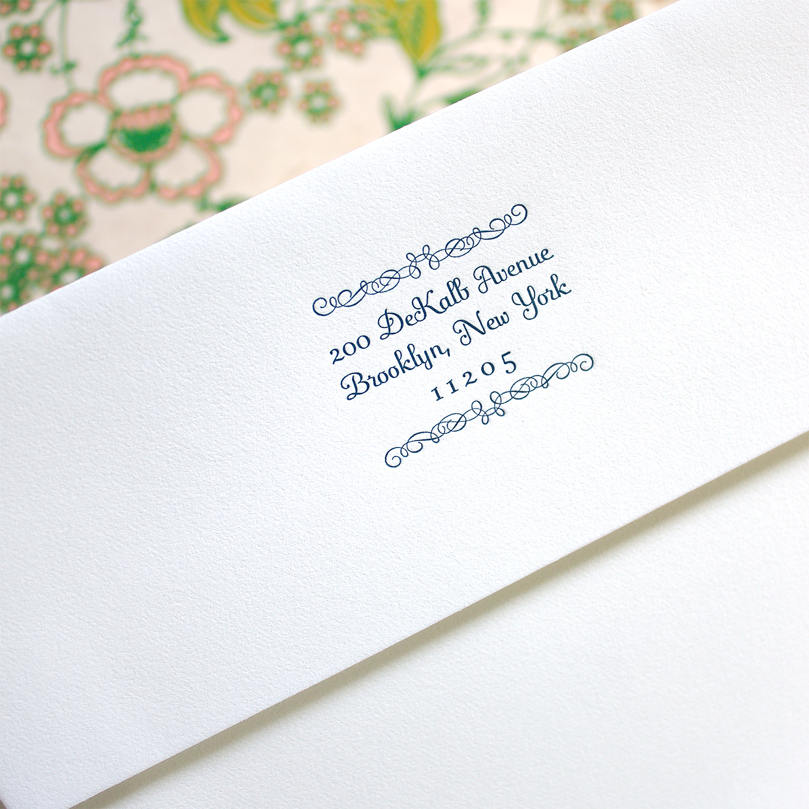 Letterpress Printed Address on Envelope