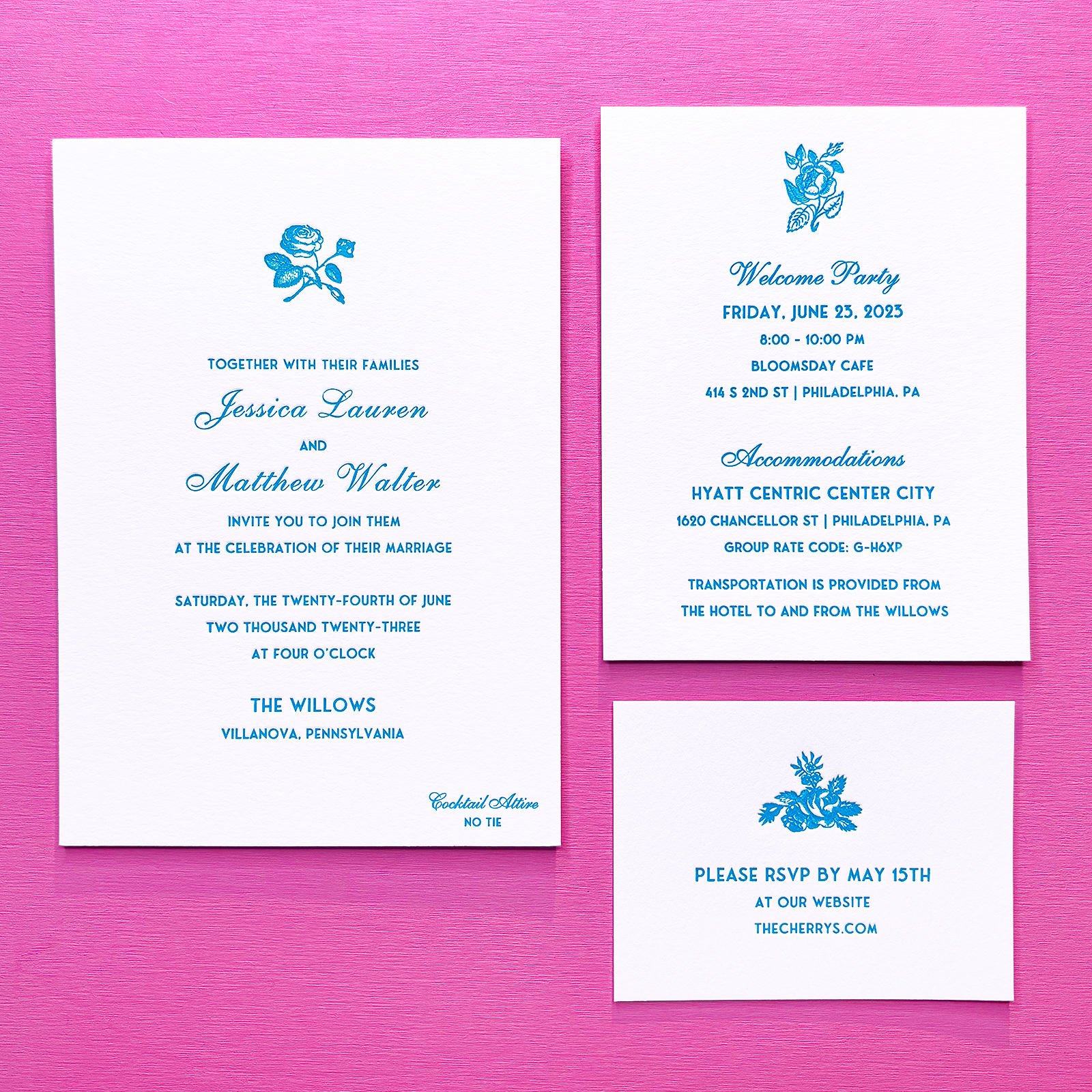 letterpress wedding invite New York City 